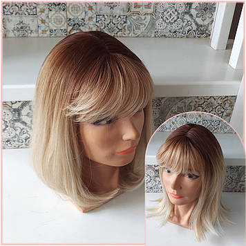 Перука довге каре з термоволокна перлинний омбре 5161А - Y928H