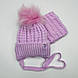 Теплий комплект на завʼязках для дівчаток — шапка та хомут на зимовий сезон, арт 3626, фото 5