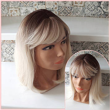 Перука довге каре з термоволокна блонд омбре 5161А - Y930