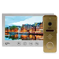 Комплект відеодомофона Light Vision: домофон 7" AMSTERDAM FHD White та відеопанель RIO FHD Gold от DOM-Energy