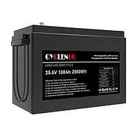 Акумуляторна батарея літій-залізо-фосфатна 25.6 В 100 А·год Cyclen 25.6 V 100 AH LiFePo4 Акумулятор АКБ