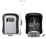 Кодовий міні сейф 114*94 для ключів грошей Чорний Ключница з кодовим замком маленький чорний на код, фото 3