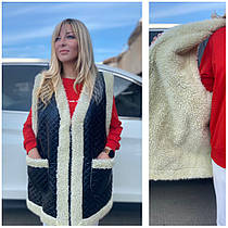 Жилетка безрукавка жіноча на овчині великі розміри з 48 по 64