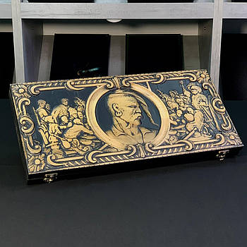 Нарди дерев'яні ручної роботи 48х24 см патріотичні подарункові