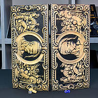 Дерев’яні нарди ручної роботи Козак 68х32см подарункові, фото 3