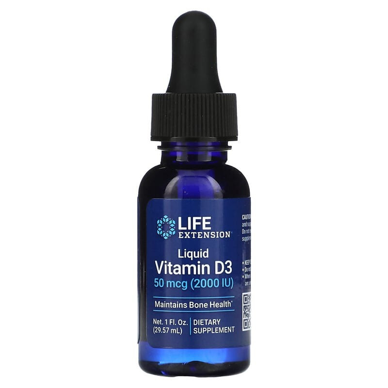 Рідкий вітамін D3 без смаку Life Extension "Liquid Vitamin D3" 50 мкг, 2000 МО (29.57 мл)