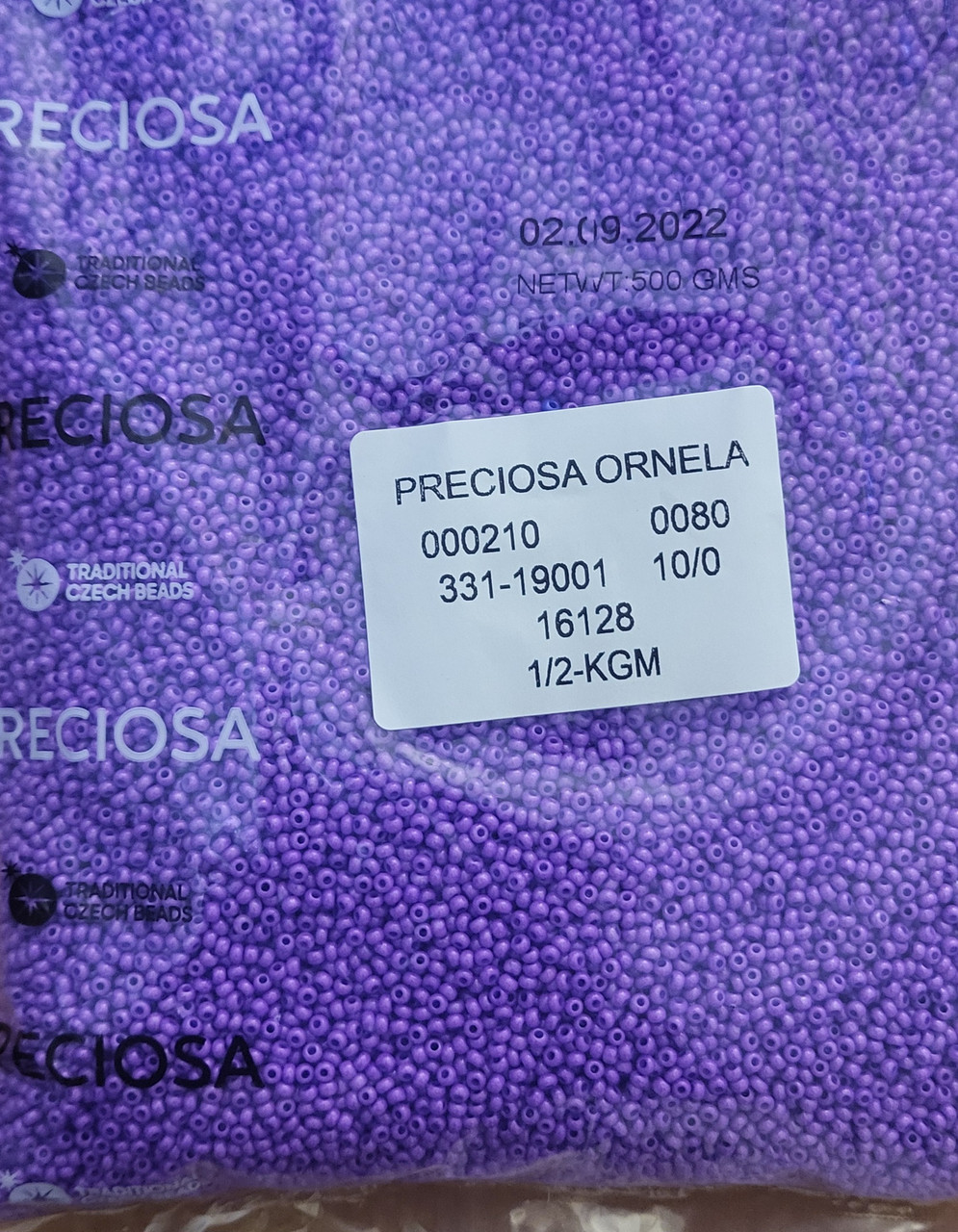Бісер 10/0, No16128 бузковий непрозорий натуральний (пач.50 грамів), фото 1
