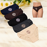 Трусики жіночі бавовняні середня посадка набір 5 шт Розміри 2XL 3XL 4XL