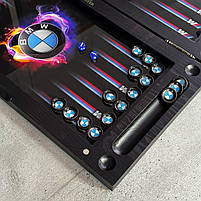 Нарди скляні у поєднанні з деревом BMW  60×30×6см на подарунок, фото 8