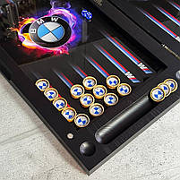 Нарди скляні у поєднанні з деревом BMW  60×30×6см на подарунок, фото 9