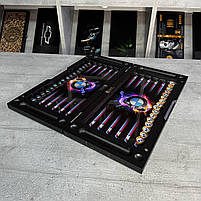 Нарди скляні у поєднанні з деревом BMW  60×30×6см на подарунок, фото 7