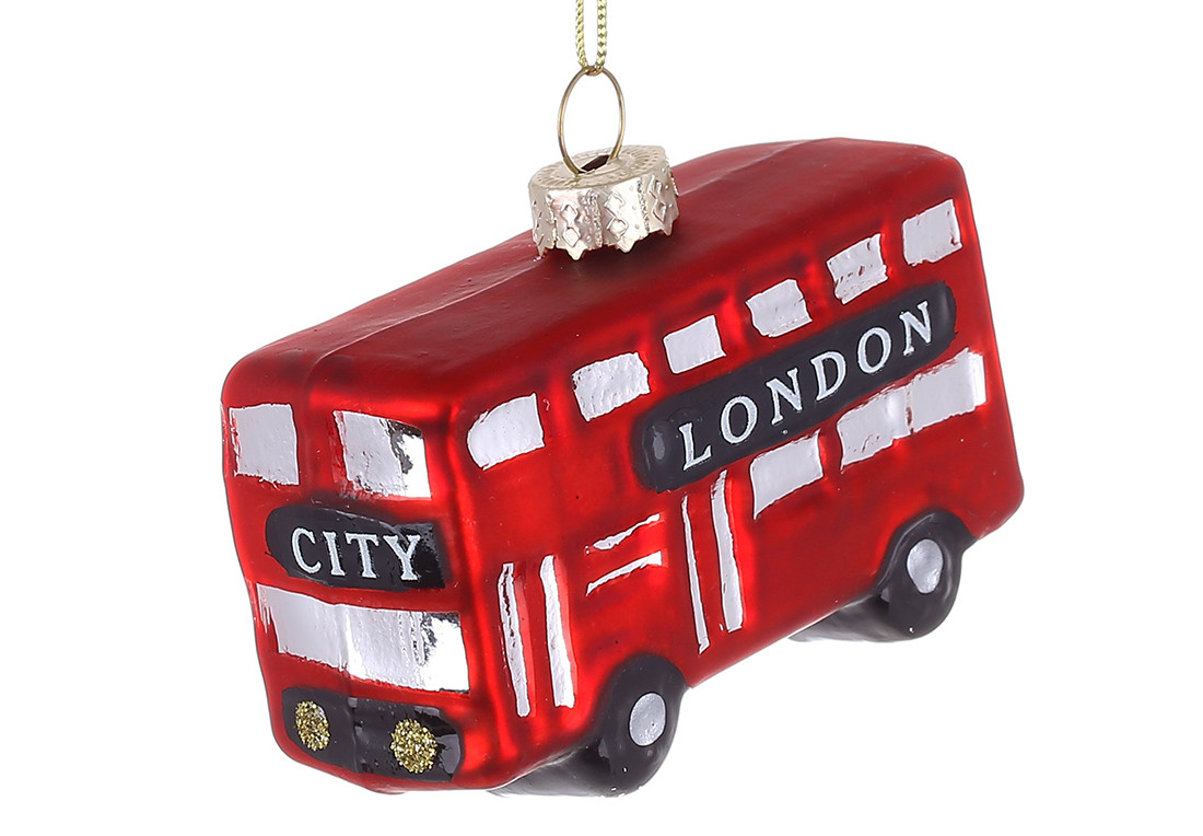 Ялинкова іграшка Автобус Лондон 8,3 см, фото 1