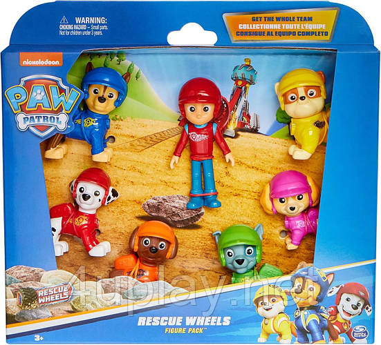 Paw Patrol Rescue Wheels Игровой набор фигурок Отважная команда серии ...