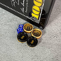 Нарди скляні у поєднанні з деревом Долар 60×30×6см подарункові, фото 8