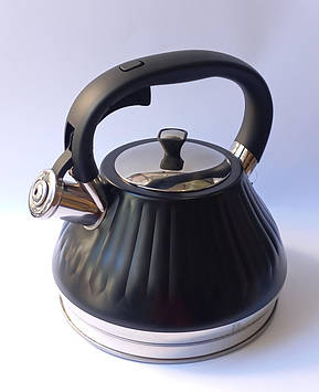 Чайник з нержавіючої сталі 3л зі свистком Edenberg EB-8857 чорний