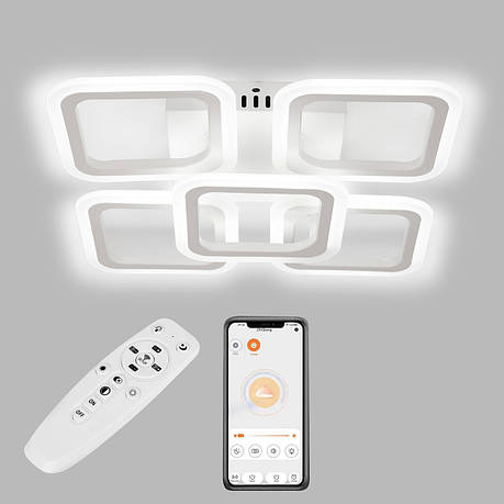 Стельова LED люстра, світлодіодний світильник Sunlight W8036/4+1B, фото 1