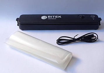 Вакууматор пакувальник для продуктів ВІТЕК ВТ-410Y 110 Вт + 10 пакетів