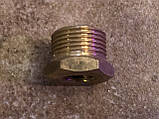 Перехідник нарізний з М12х1,5мм внутрішня на М20х1,5 мм зовнішня для манометрів (латунний), фото 6