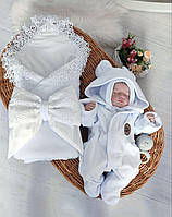 Преміальний комплект для новонароджених на виписку "Ніжність і затишок" Білий
