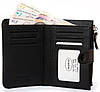 Чорний гаманець портмоне маленький жіночий на кнопці шкіряний монетниця зовні 6 кишень для карт Dr. Bond WN-23-17, фото 6