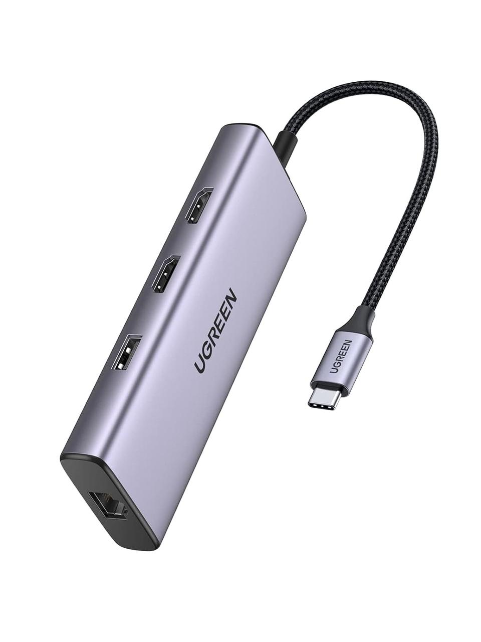 USB-хаб Ugreen 9 в 1 USB Type-C to USB 3.0 hub портативний концентратор Grey (CM490), фото 1