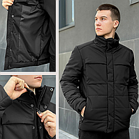 Чоловіча зимова куртка Pobedov Darkness Тепла без капюшона зима осінь чорна