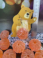 Мило ручної роботи . мандаринка чищена (набір звірятко)Новорічний подарунковий набір мила ручної роботи