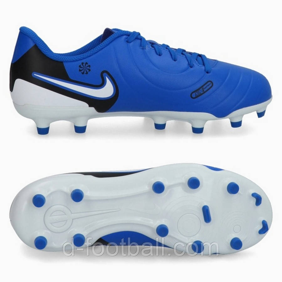 Дитячі бутси Nike Tiempo JR Tie LEGEND 10 CLUB FG/MG DV4352-400, Синій, Розмір (EU) — 32