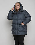 Модна жіноча зимова куртка черного кольору М-1087, фото 2