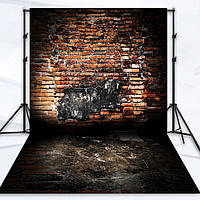 Фотофон, фон для фото вініловий текстурний 1.5×2.1 м Цегляна стіна (841651) у тубусі