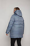 Модна жіноча зимова куртка з манішкой М-1087 джинс, фото 7