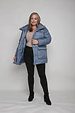 Модна жіноча зимова куртка з манішкой М-1087 джинс, фото 9