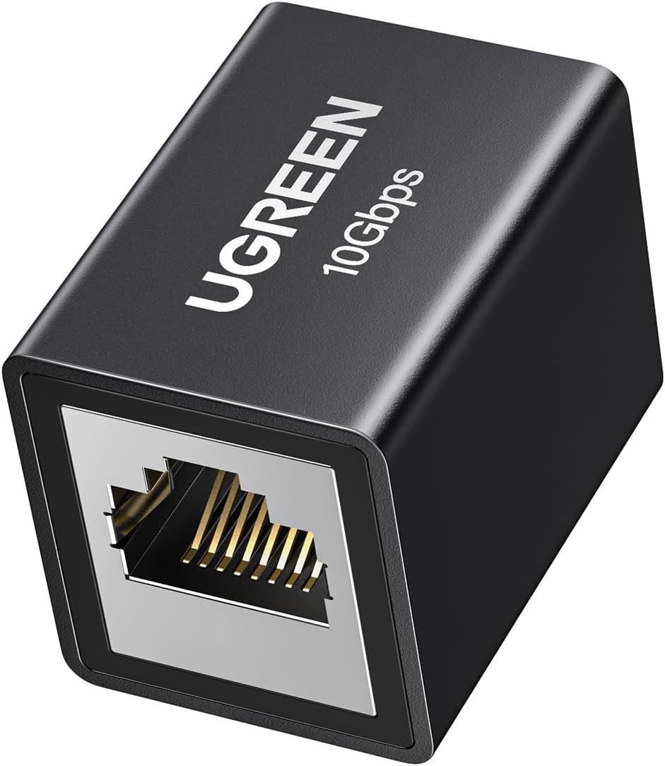 Подовжувач мережевого кабелю RJ45 Ugreen 10Gbps Ethernet-з'єднувач кабелю Catto Cat6 Cat5 Black (NW261), фото 1