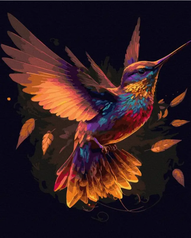 Картина за номерами Чарівний колібрі 40х50см Картини фарбами за цифрами Акриловий живопис Rainbow Art GX47468, фото 1