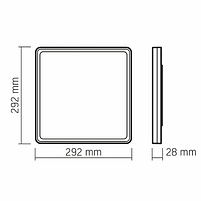 LED Світильник квадратний з декоративною підсвіткою 24W 4000К 220V чорний VL-DL3S-244B Videx, фото 7