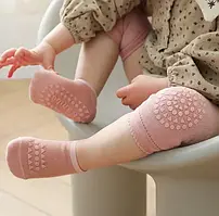 Шкарпетки та наколінники для маленьких дітей 0-18 місяців року захисні дитячі для повзання 9-12 см рожевий