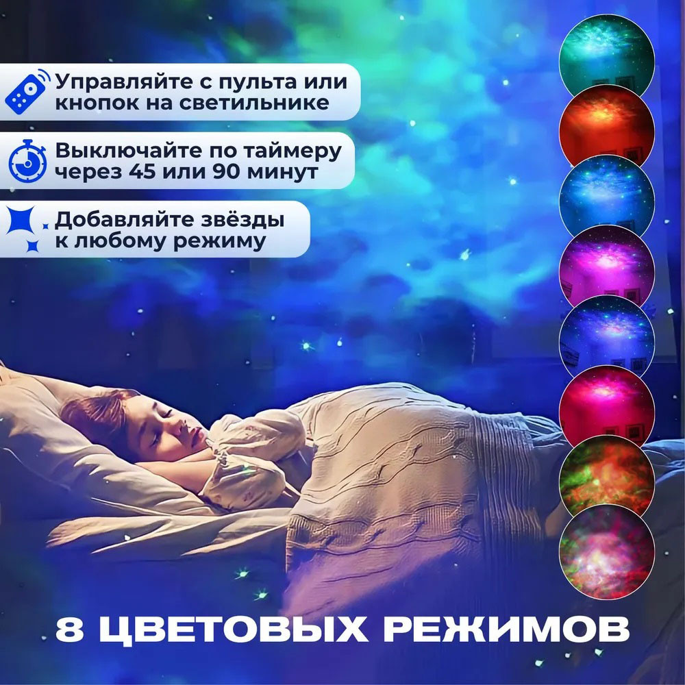Нічник проектор зоряного неба галактика, Нічник-проектор з ефектором VF-918 зоряного неба