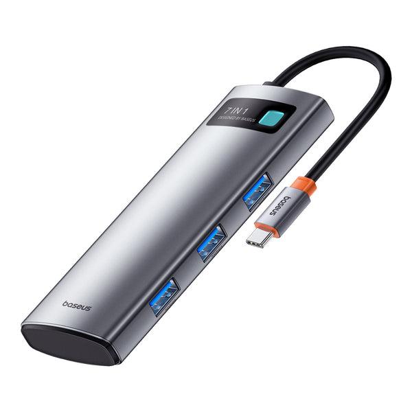 USB-хаб концентратор Baseus Gleam Series 7-in-1 Type-C Hub Docking Station Grey (B00030708811-00), фото 1