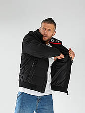 Чоловіча куртка HELLY HANSEN зимова коротка на манжеті, теплий брендовий пуховик із капюшоном чорний, фото 3
