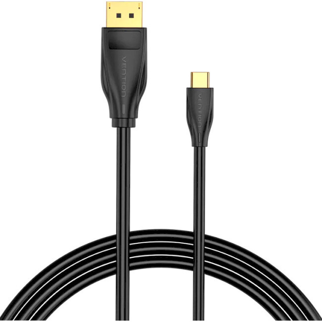 Кабель VENTION USB-C to DisplayPort з позолоченими конекторами 2 м Black (CGYBH), фото 1