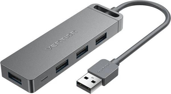 USB-хаб концентратор Vention 4 Port High Speed Power Adapter Grey 0.5 м (CHMHB), фото 1