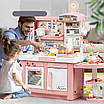 Великий іграшковий набір рожева кухня Мелодії підсвічування пар мийка продукти для Ідеальної дитячої ігрової зони, фото 2
