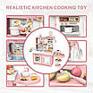 Великий іграшковий набір рожева кухня Мелодії підсвічування пар мийка продукти для Ідеальної дитячої ігрової зони, фото 6