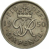 Велика Британія › Король Георг VI 6 пенсів, 1949-1952  №2112, фото 2