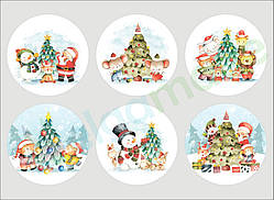 Фетр з принтом РІЗДВЯНІ ЯЛИНКИ, 22x30 см, корейський м'який 1.2 мм