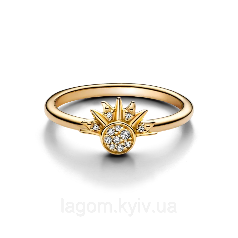 Срібна каблучка в стилі PANDORA 925 проба Sky Sparkling Sun Блискуче Сонце ПАНДОРА