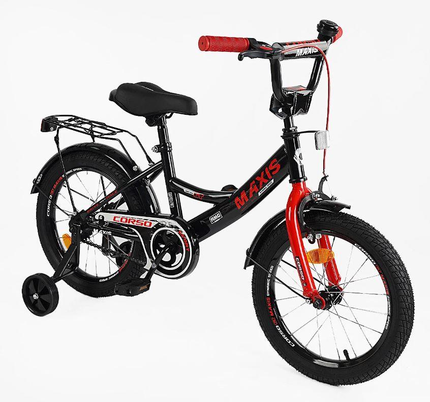 Дитячий 2-х колісний велосипед з допоміжними колесами 16'' CORSO «MAXIS»