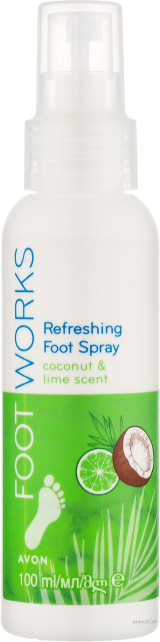 Освіжуючий спрей для ніг та взуття з кокосом і лаймом Avon Foot Works Refreshing 100 мл