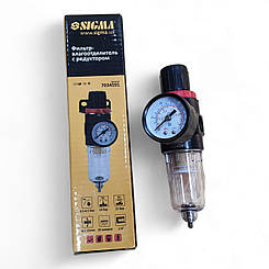 Фільтр вологовіддільник з редуктором на 500 л/хв 1/4" sigma 7034591