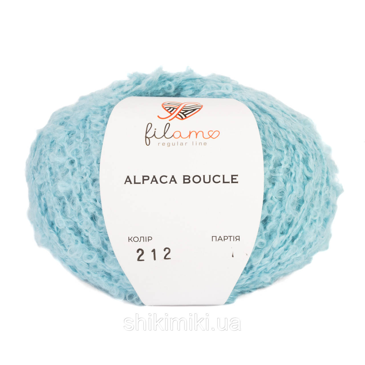 Напіввовняна букльована пряжа Filamo Alpaca Boucle, колір Тіффані, фото 1